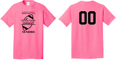 2025 Kennedy Powder PuffSeniors Football T-Shirt - 2 sides